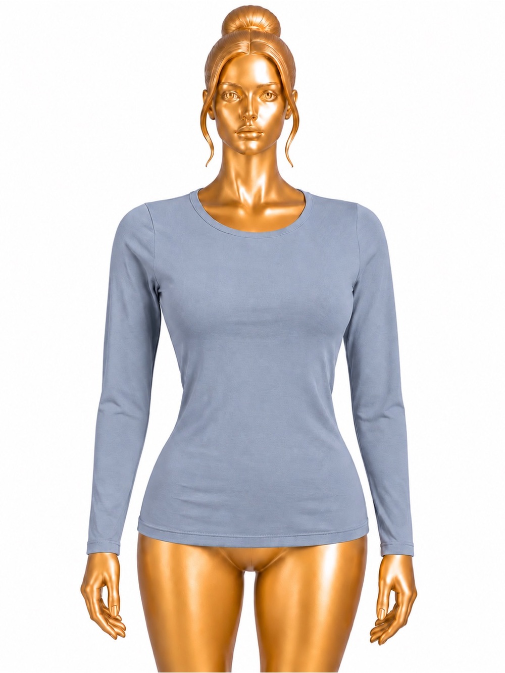 Hollister Women’s Blue Gray Long Sleeve Top Size Medium